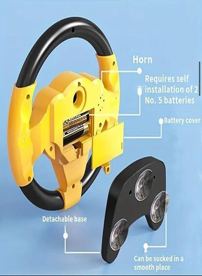 JAMBUVANTI Simulated Steering Wheel Toy Pretend Adventure Toy for KidsDriving Car Toy with Light & Sound Mode Experience The Fun of Steering Wheel Kids Car Steering Wheel - Image 2